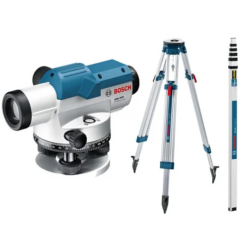 Bosch GOL20DSET Optical Level and BT160 Tripod and GR500 Level Rod